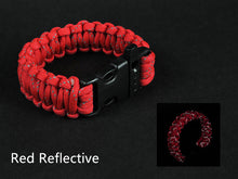 Load image into Gallery viewer, 24.5cm Nine Core Reflective Paracord Escape Emergency Glowing Plaited Rope EDC Survival Saving Bracelet with Whistle Tools