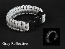 Load image into Gallery viewer, 24.5cm Nine Core Reflective Paracord Escape Emergency Glowing Plaited Rope EDC Survival Saving Bracelet with Whistle Tools