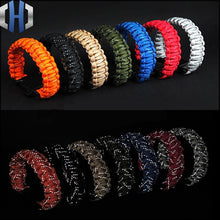 Load image into Gallery viewer, 24.5cm Nine Core Reflective Paracord Escape Emergency Glowing Plaited Rope EDC Survival Saving Bracelet with Whistle Tools
