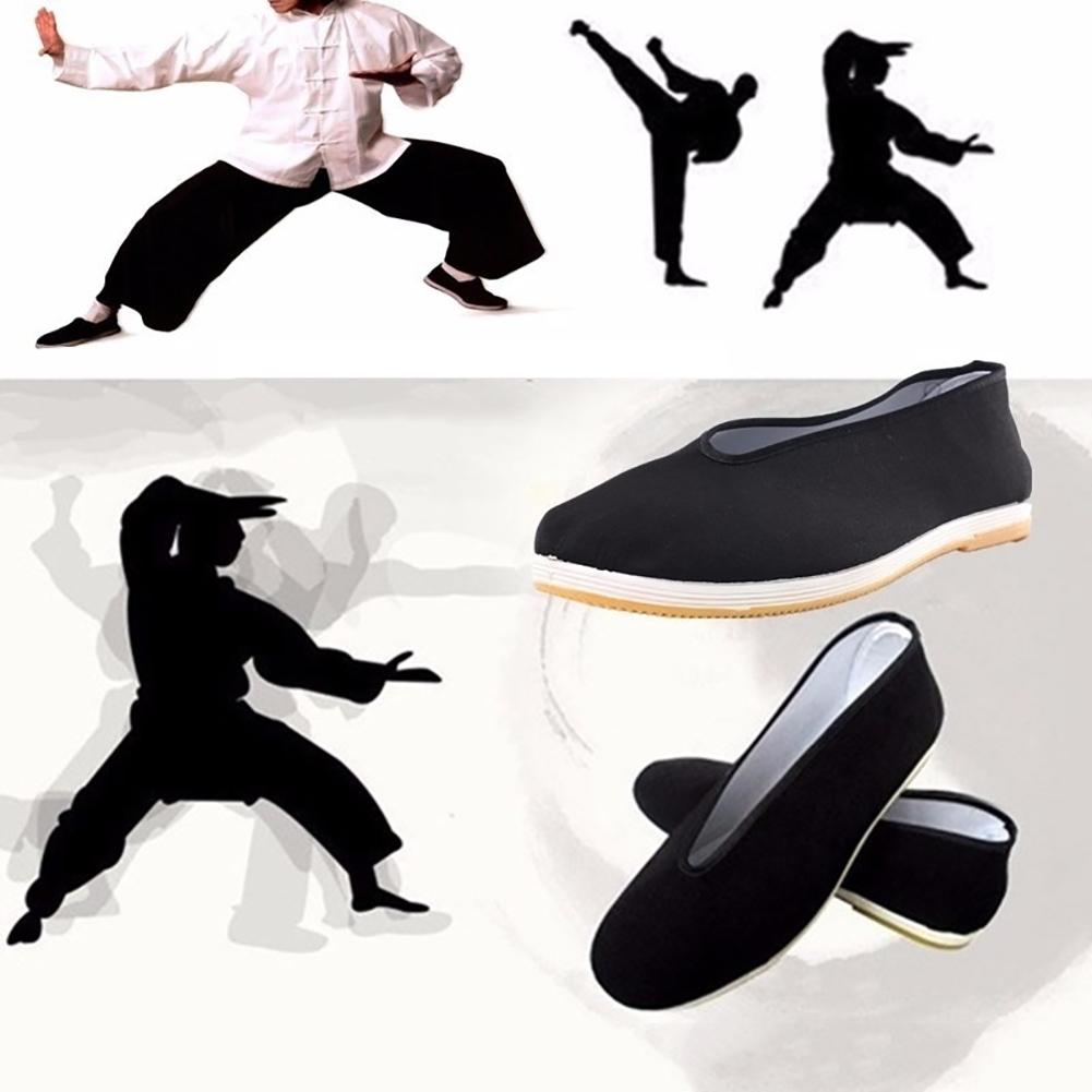 Quality Black Cotton Shoes Men's Traditional Chinese Kung Fu Cotton Cloth Wing Chun Tai-chi Martial Art Old Beijing Casual Shoes