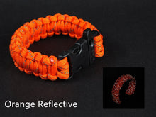 Load image into Gallery viewer, 24.5cm Nine Core Reflective Paracord Escape Emergency Glowing Plaited Rope EDC Survival Saving Bracelet with Whistle Tools
