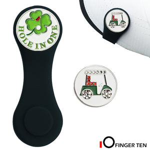 Silicone Golf Hat Clip Ball Marker Holder 1Hat Clip with 2 Ball Markers Strong Magnetic Attach to Pocket Edge Belt Gift