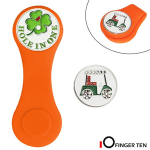 Silicone Golf Hat Clip Ball Marker Holder 1Hat Clip with 2 Ball Markers Strong Magnetic Attach to Pocket Edge Belt Gift